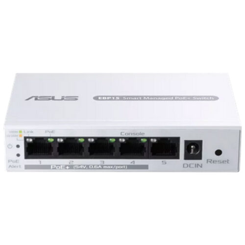 Switch Asus EBP15, 5 Porturi GBE, Smart managed, POE, IPv4, Interfata 5 x 10/100/1000Mbps