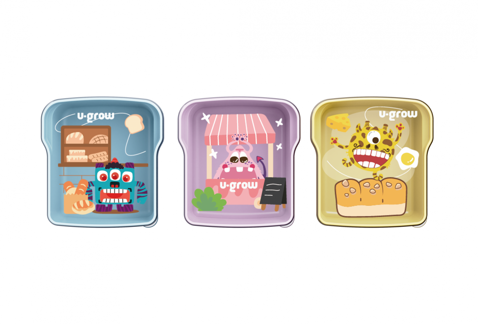 Set 3 caserole multicolore U-Grow