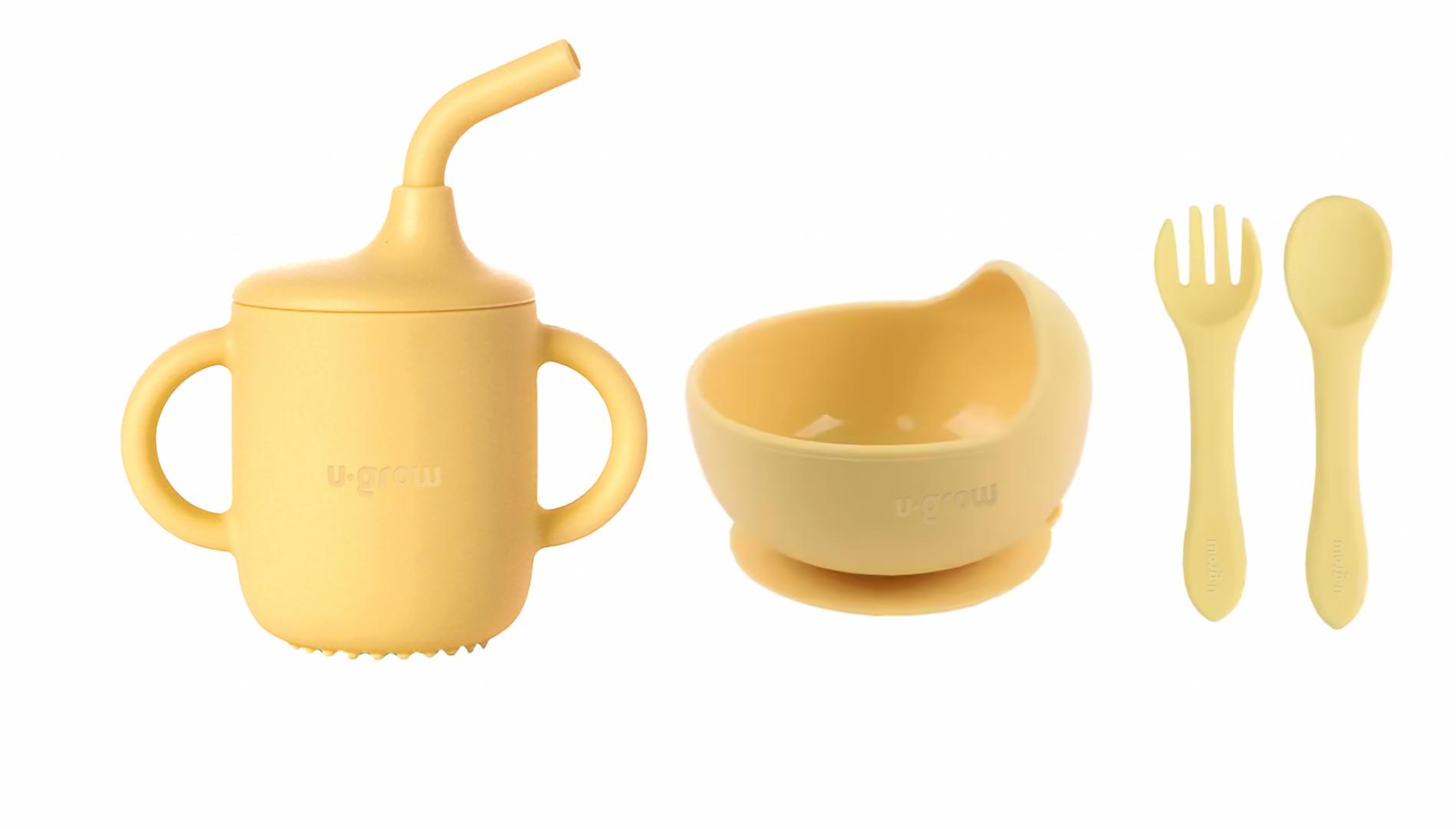 Set 4 piese diversificare din silicon: Cana cu pai