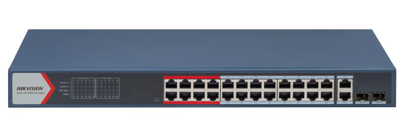 Switch 24 porturi Hikvision DS-3E1326P-EI(B)