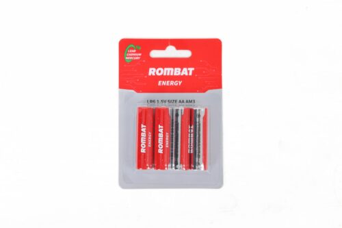 Bateriile alcaline Rombat se comercializează la cutie colectiva de 12 blistere a câte 4 bucăți. ➢ Tensiune nominală: 1