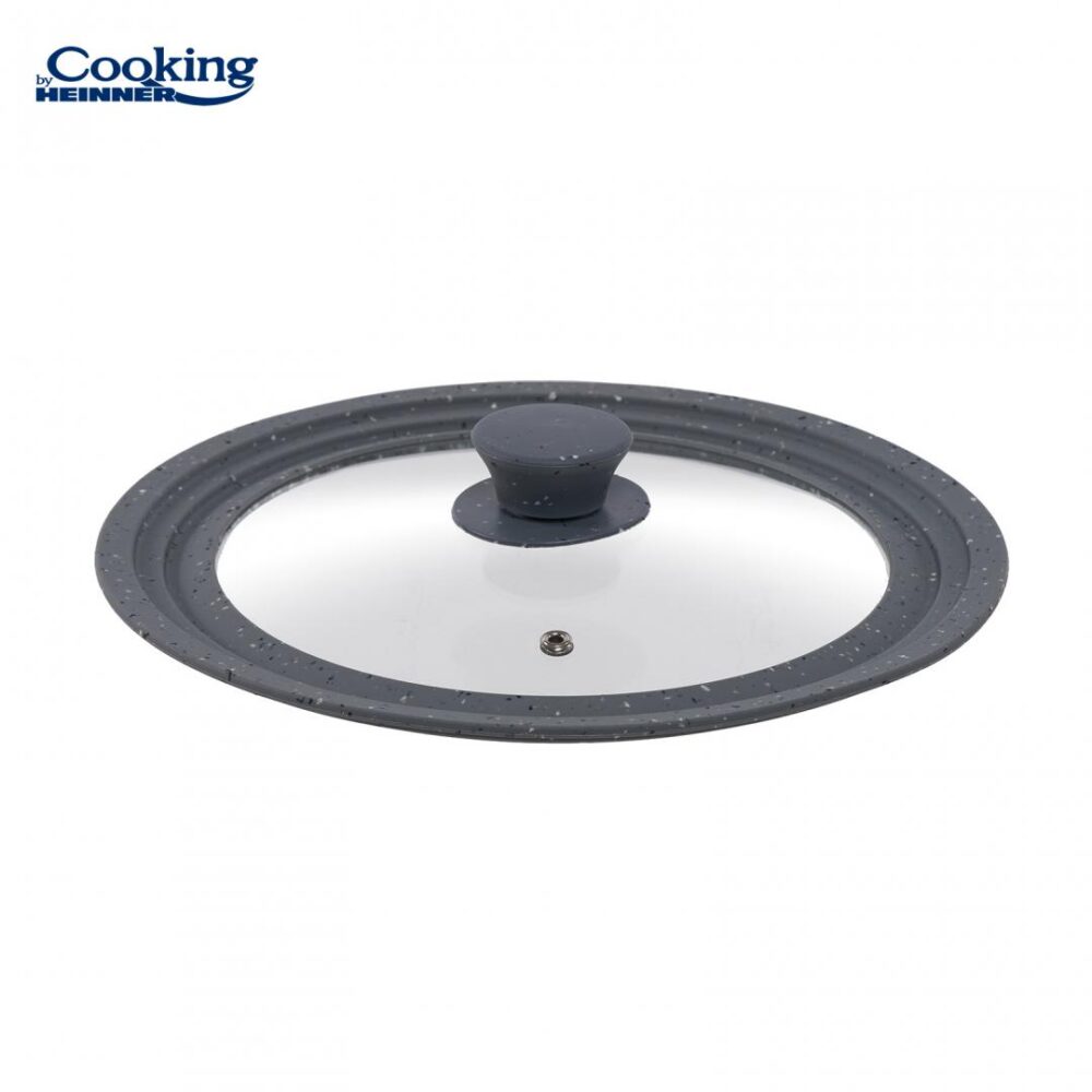 CAPAC STICLA CU MARGINE DIN SILICON AJUSTABILA PE 3 DIMENSIUNI 22/24/26 CM. GRI
