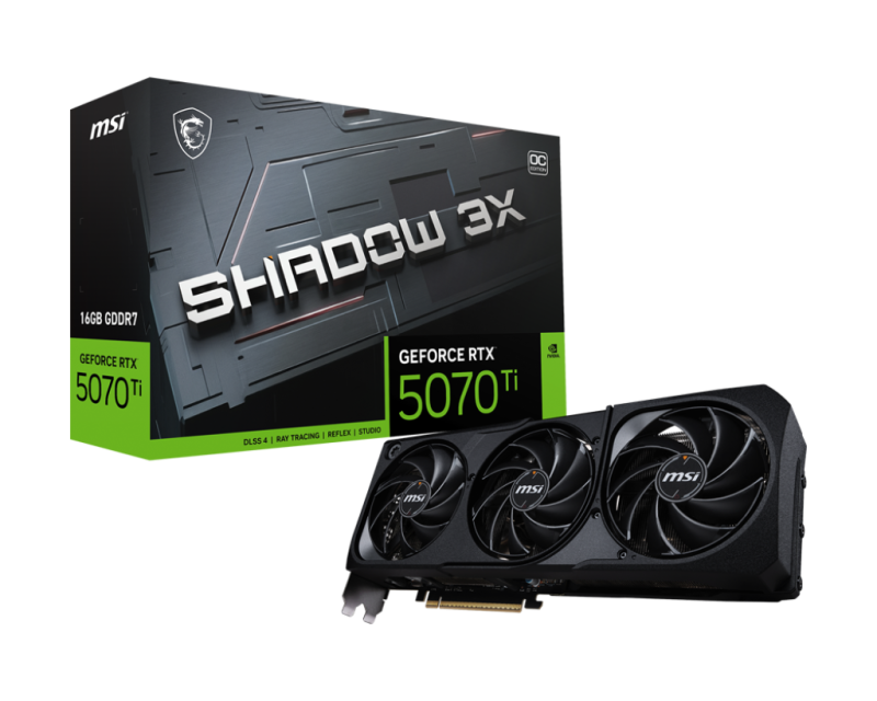 Placa Video MSI GEFORCE RTX 5070 TI 16G SHADOW 3X OC GDDR7 256 bit
