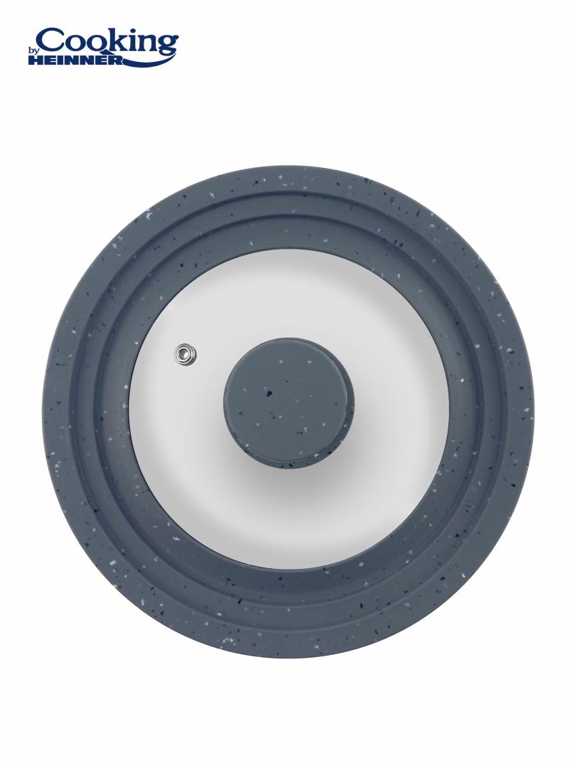 SET 3 CAPACE STICLA CU MARGINE DIN SILICON AJUSTABILA 16/18/20 CM; 22/24/26 CM; 28/30/32 CM; GRI