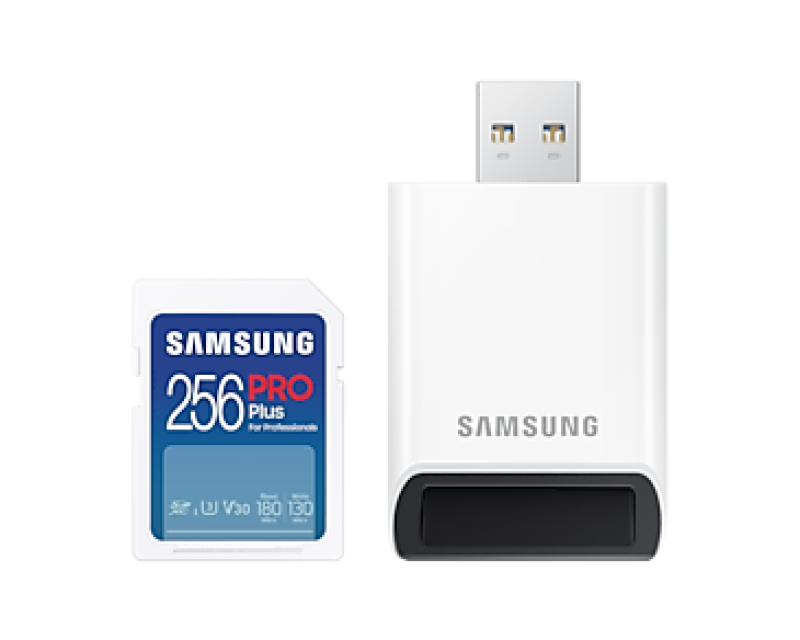 Card de Memorie SDXC Samsung PRO PLUS 256GB CL10 CARD READER