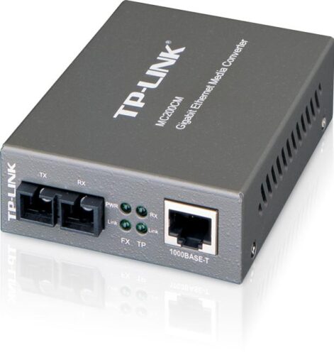 "Omada 10/100/1000 Mbps RJ45 to 1000 Mbps Multi-mode SC Fiber Converter PORT: 1× Gigabit SC Port