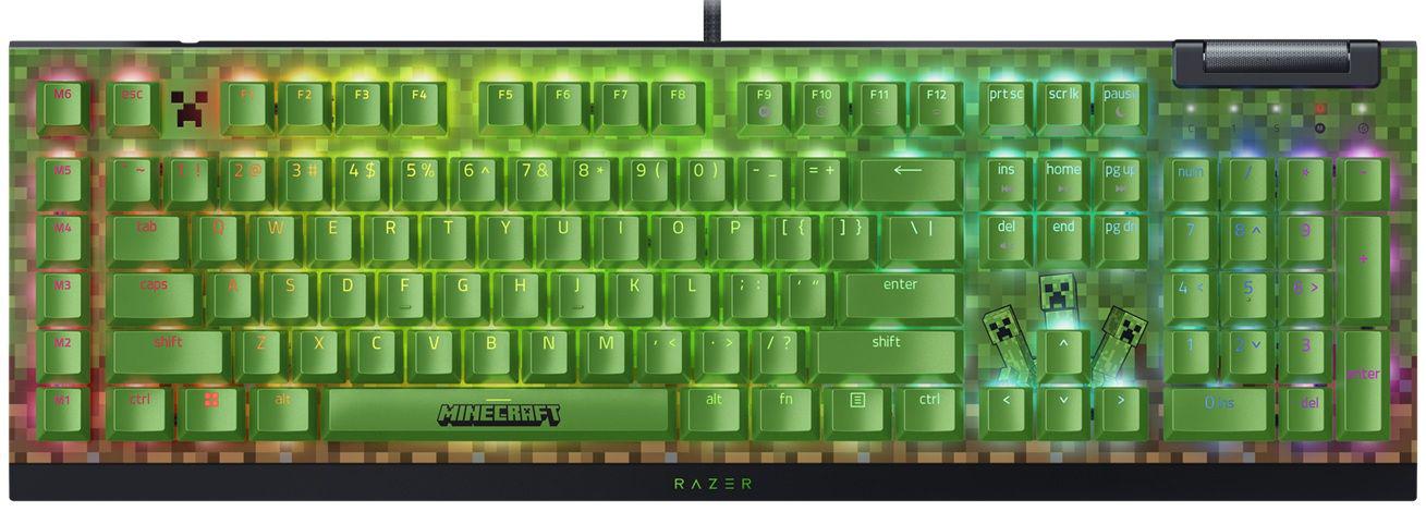 Tastatura mecanica gaming BlackWidow V4 X (Green Switch) - Minecraft Edition
