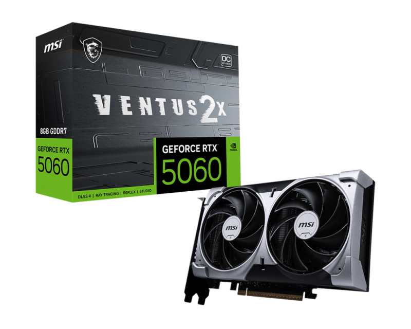 Placa Video MSI GEFORCE RTX 5060 VENTUS 2X OC 8GB GDDR7 128 bit
