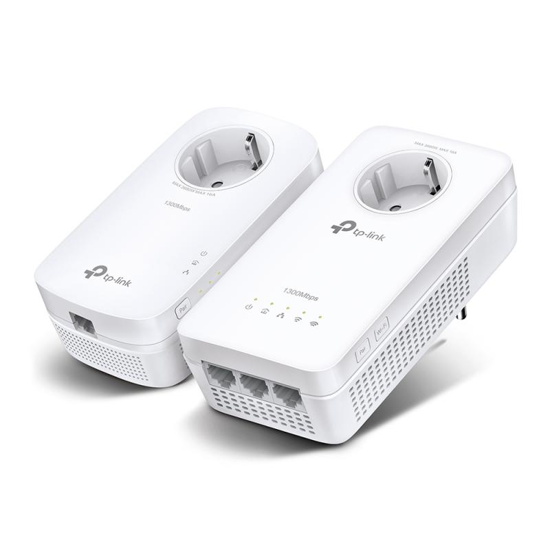 AV1300 Gigabit Passthrough Powerline AC1200 Wi-Fi Kit KIT: 1× TL-WPA8631P + 1× TL-PA8010P TL-WPA8631P: SPEED: 300 Mbps at 2.4 GHz + 867 Mbps at 5 GHz