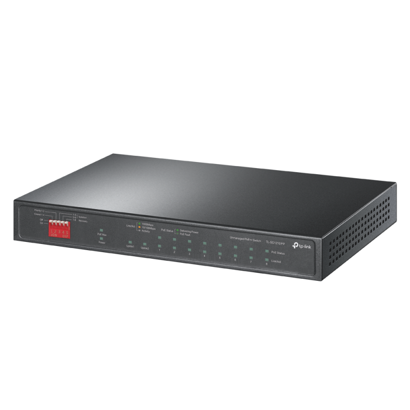 Switch Desktop 10-Port Gigabit with 6-Port PoE+ and 2-Port PoE++ PORT: 2× Gigabit PoE++ Ports