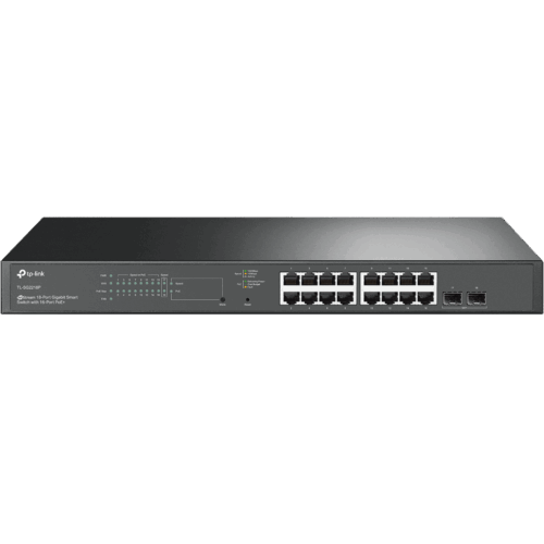 "JetStream™ 18-Port Gigabit Smart Switch with 16-Port PoE+ PORT: 16× Gigabit RJ45 Ports