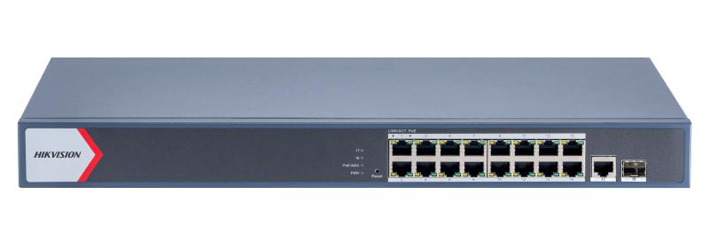 Switch PoE Hikvision DS-3E1518P-EI/M: 16 x gigabit PoE RJ45 ports