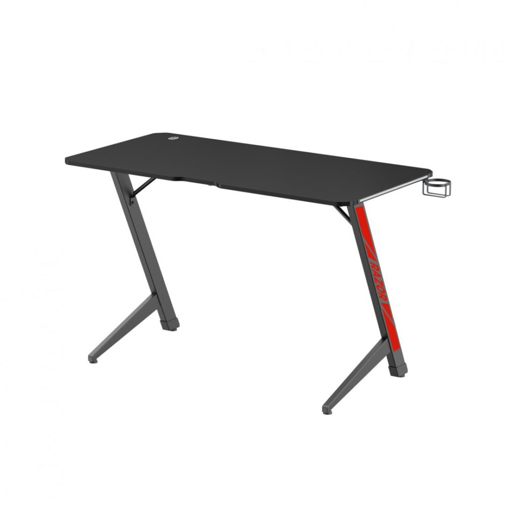 oțel Dimensiuni 1200x600x750mm Dimensiuni blat (LxlxA) 1200x600x15mm Greutate suportata 75kg Iluminare ambientală LED cu gradient multicolor Culoare: Negru și negru mat