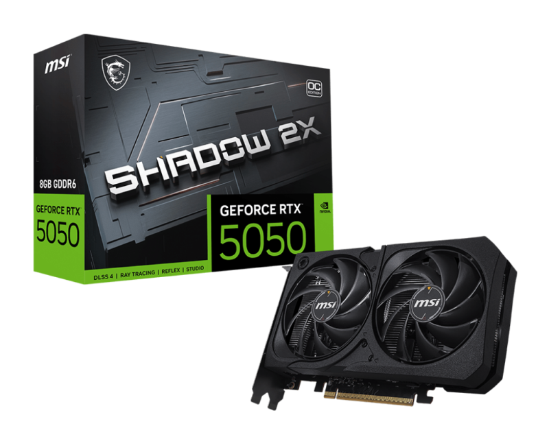 Placa Video MSI GEFORCE RTX 5050 8G SHADOW 2X OC GDDR6 128 bit