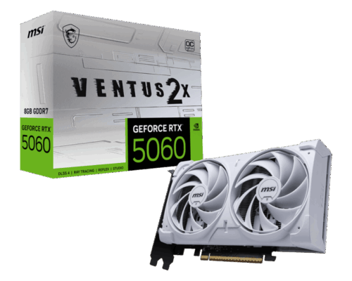 Placa Video MSI GEFORCE RTX 5060 8G VENTUS 2X OC WHITE GDDR7 128 bit