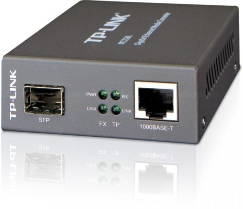 "Omada 10/100/1000 Mbps RJ45 to 1000 Mbps SFP Slot Supporting MiniGBIC Modules PORT: 1× Gigabit SFP Slot