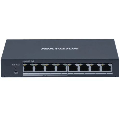 Switch PoE Hikvision DS-3E0508P-O: 4 × Gigabit PoE port