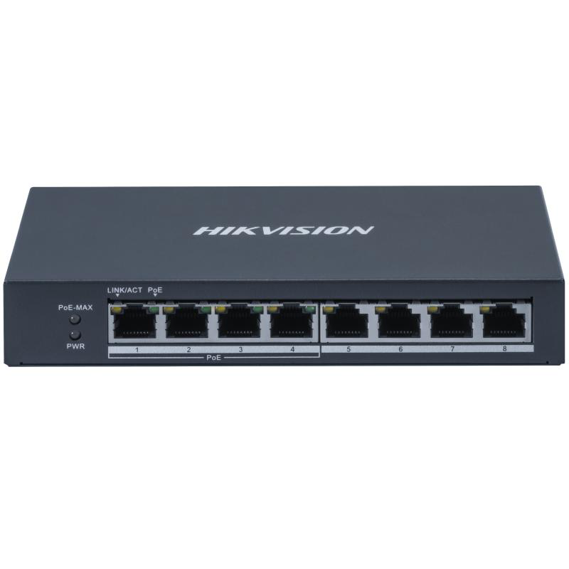 Switch PoE Hikvision DS-3E0508P-O: 4 × Gigabit PoE port