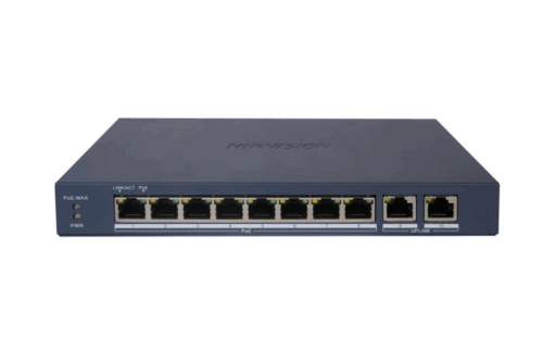 Switch PoE Hikvision DS-3E1510P-EI/M(B): 8 × Gigabit PoE port