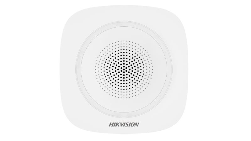 Sirena interior wireless AX PRO Hikvision DS-PS1-I-WE(B)-R(Red Indicator); 868MHz two-way Tri-X wireless technology