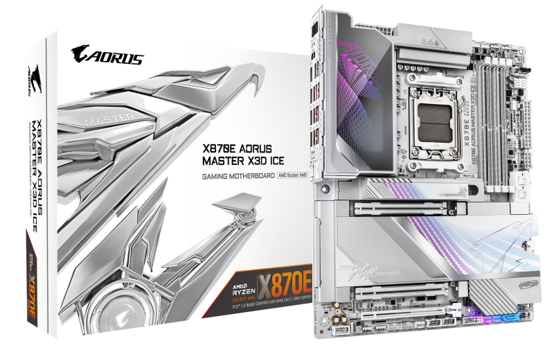 GIGABYTE X870E AORUS MASTER X3D ICE. Processor manufacturer: AMD