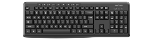 Tastatură wireless 2.4G Tastatură: cu rând independent de taste multimedia Mod: 2.4G Număr taste: 104 + 9 taste rapide Material: ABS Culoare: Negru Chipset: Huntersun Aspect: Orice aspect disponibil Tip interfață: USB Dimensiune: 442*152*25mm ; 440g Baterie: 1*AAA (nu este inclusă) Compatibilă cu