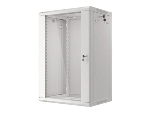 Dulap rack 19" perete 18U / 600x450 (flat pack) cu ușă din sticlă