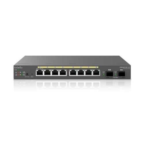 EnGenius Managed / stand-alone Desktop 8-port GbE 55W  Switch (PoE+) with 2x SFP 8-port GbE PoE switch.af/at(+) 55W