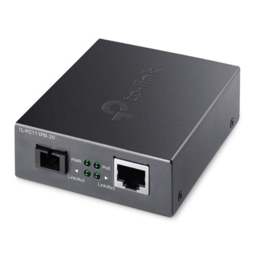 Omada 10/100 Mbps RJ45 to 100 Mbps Single-mode SC WDM Bi-Directional Fiber Converter With 1-Port PoE PORT: 1× 100Mbps SC Port