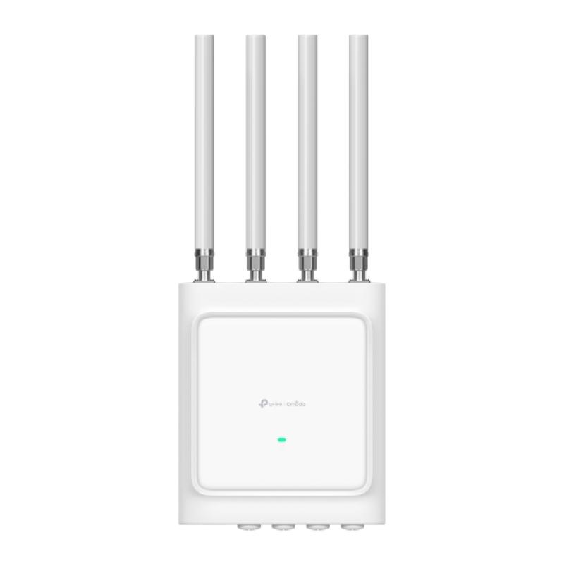Omada  AX3600  Indoor/Outdoor Dual-Band Wi-Fi 6 Access Point PORT: 1×2.5G RJ45 Port +  1×Gigabit RJ45 Port（Support  Poe Out）+1× 1G/10G SFP+ Port SPEED: 1148Mbps at  2.4 GHz + 2402 Mbps at 5 GHz FEATURE: 802.3at/bt PoE