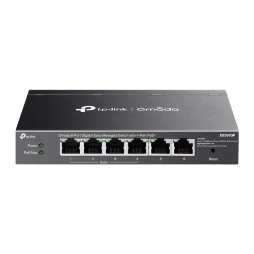 Omada 6-Port Gigabit Easy Managed Switch with 4-Port PoE+ PORT: 4× Gigabit PoE+ Ports