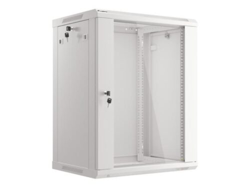 Dulap rack 19" perete 15U / 600x450 (flat pack) cu ușă din sticlă