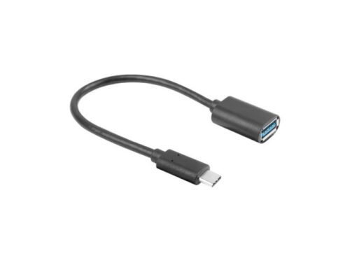 Cablu adaptor USB-C(M) 3.1 -> USB-A(F) 15 cm negru OTG LANBERG