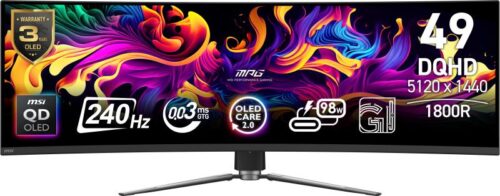 MSI MPG 491CQPX QD-OLED. Display diagonal: 124.5 cm (49")