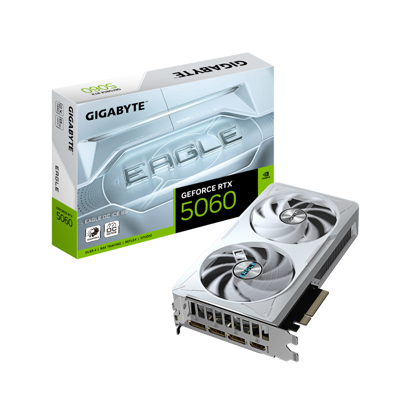 Placa Video GIGABYTE GEFORCE RTX 5060 EAGLE OC ICE 8GB GDDR7 128 bit