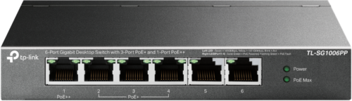 "6-Port Gigabit Desktop Switch with 3-Port PoE+ and 1-Port PoE++ PORT: 1× Gigabit PoE++ Port