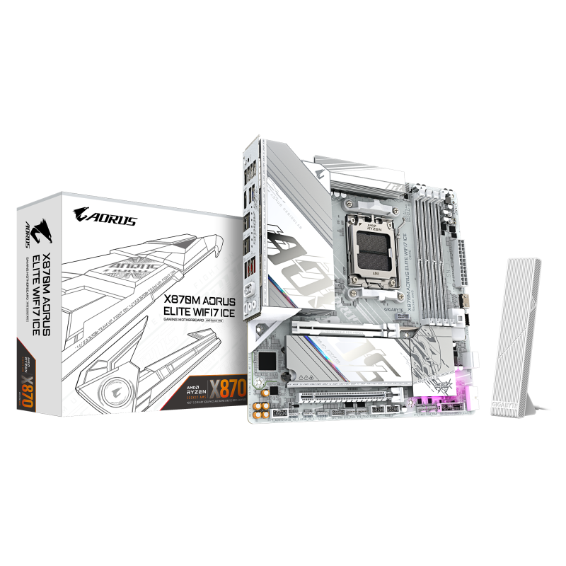 GIGABYTE X870M AORUS ELITE WIFI7 ICE. Processor manufacturer: AMD