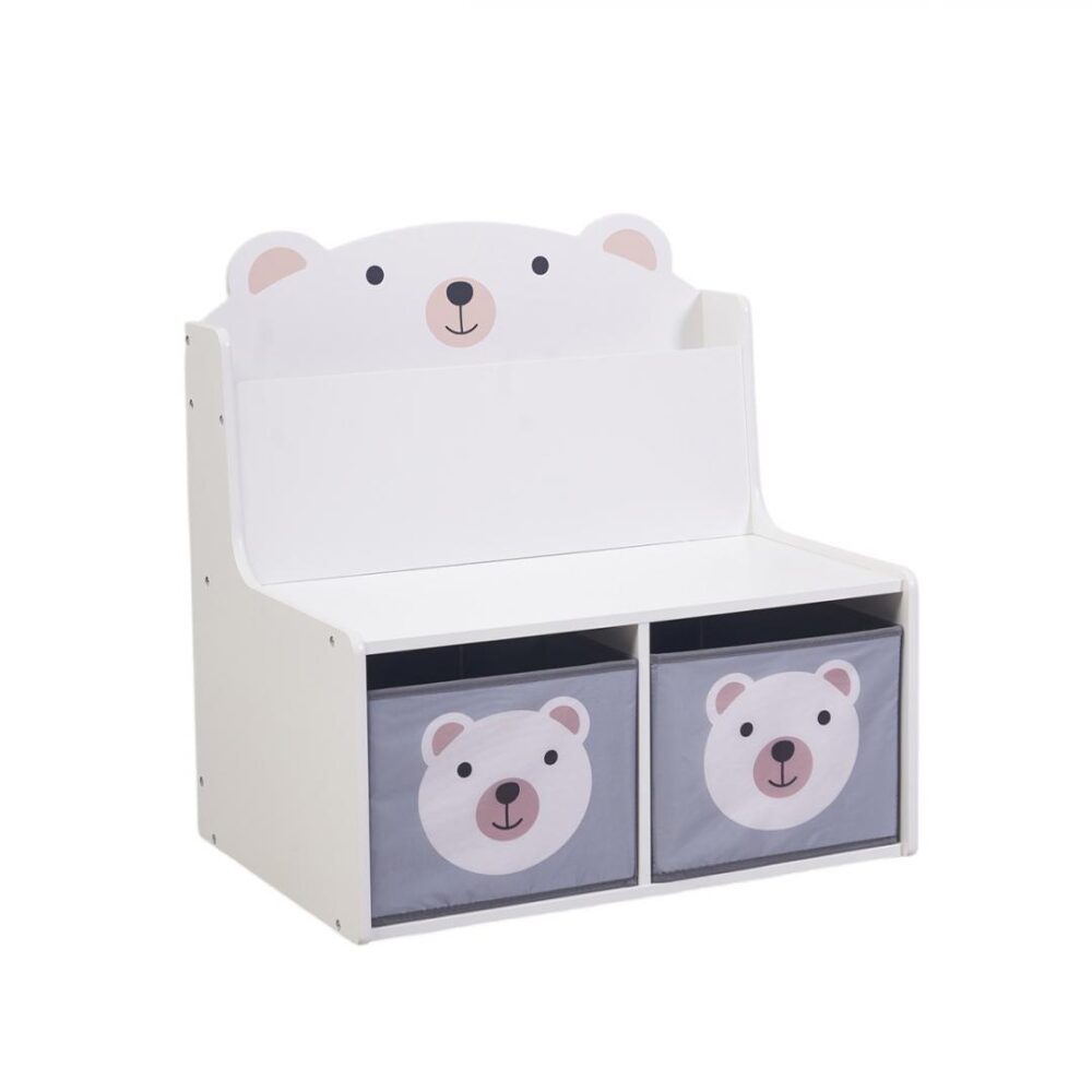 Bancuta cu spatiu de depozitare jucarii si carti Bear