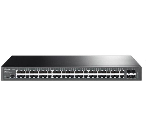 "JetStream™ 48-Port Gigabit L2+ Managed Switch with 4 10GE SFP+ Slots PORT: 48× Gigabit RJ45 Ports