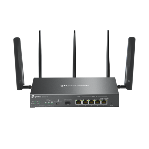 "Omada 4G+ Cat6 AX3000 Gigabit VPN Router PORT: 1× Gigabit SFP WAN/LAN Port