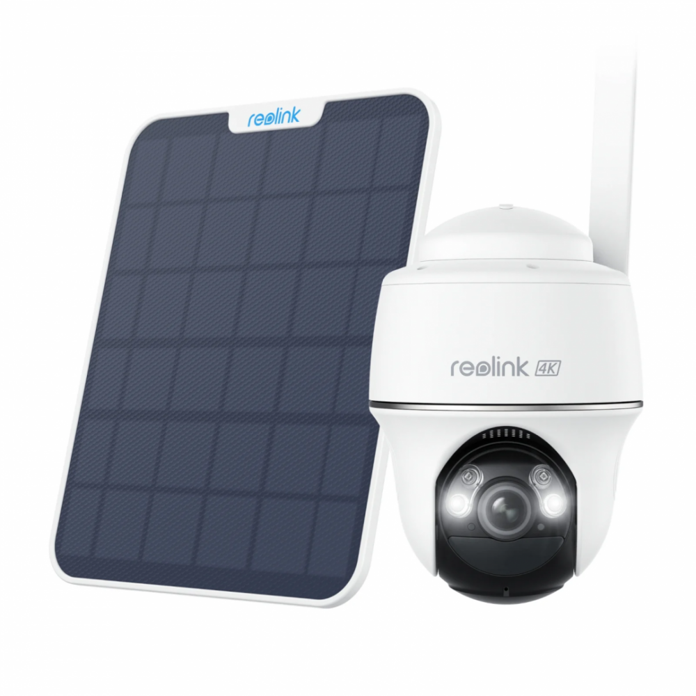 Camera de supraveghere 4G Reolink Go PT Ultra; GO SERIES G440 WITH SOLAR PANEL 2 Senzor: 1/2.7"CMOS Rezolutie video: 8 Megapixeli (3840 x 2160 pixeli) Cadre/secunda: 15 FPS Lentila fixa: 4mm Unghi de vizualizare: orizontal: 90°vertical: 47° Distanta iluminator IR: 10 m Numar LED-uri IR: 2 Microfon