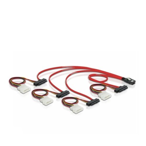 Cablu Mini SAS SFF-8087 la 4 x SAS SFF-8482 + Alimentare SATA/Molex