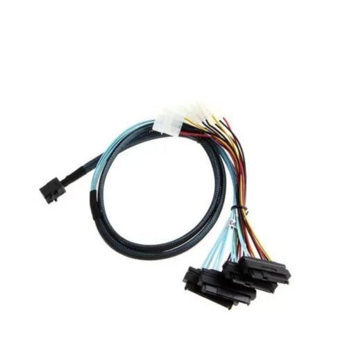 Cablu Mini SAS SFF-8643 la 4 x SAS SFF-8482 + Alimentare Molex