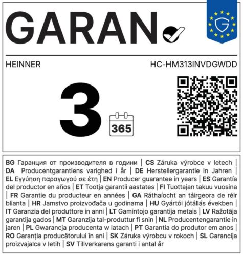 Combina frigorifica Heinner HC-HM313INVDGWDD