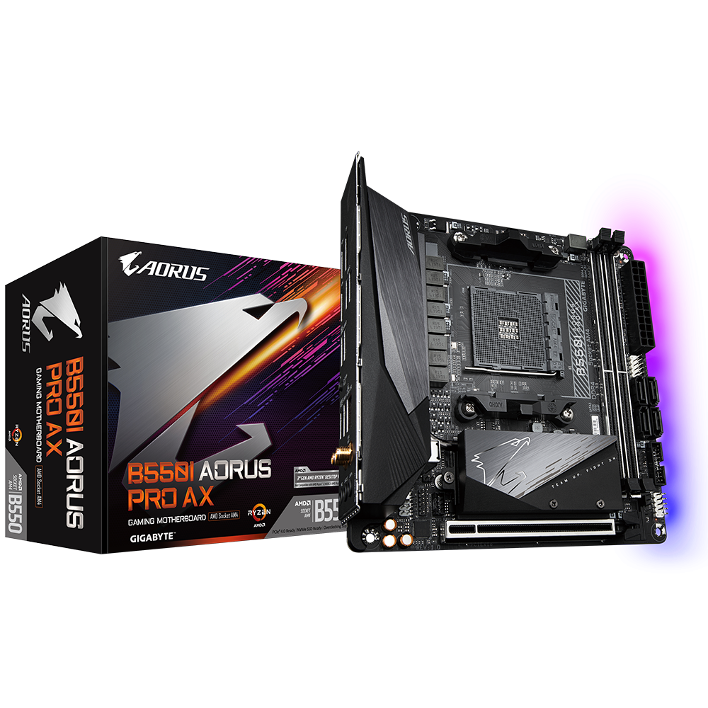 Placa de baza Gigabyte B550I AORUS PRO AX AM4  CPU AMD Socket AM4