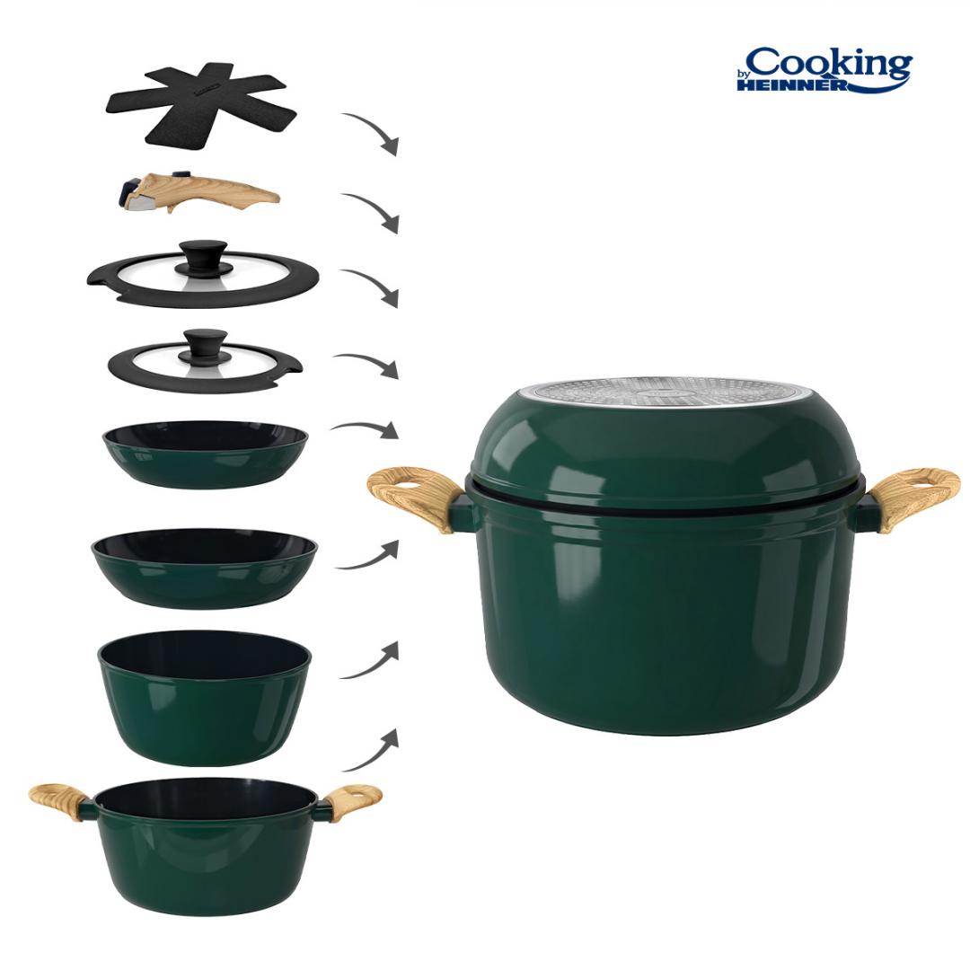 SET 8 PIESE DIN ALUMINIU FORJAT MARBELLA VERDE