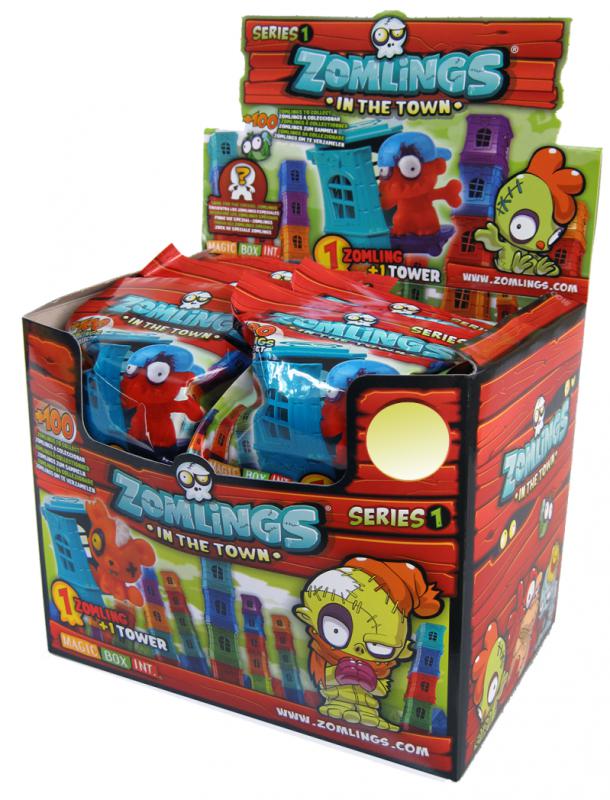 Zomlings – blister cu turn si o figurinaFigurinele Zomlings invadeaza locurile de joaca de pretutindeni!Creează-ți propriul oraș Zomlings. Plasează multe figurine. Este oîntreagă lume pe care o poți colecționa. Populația Zomlings este mare șifoarte misterioasă. Include caractere argintii și aurii